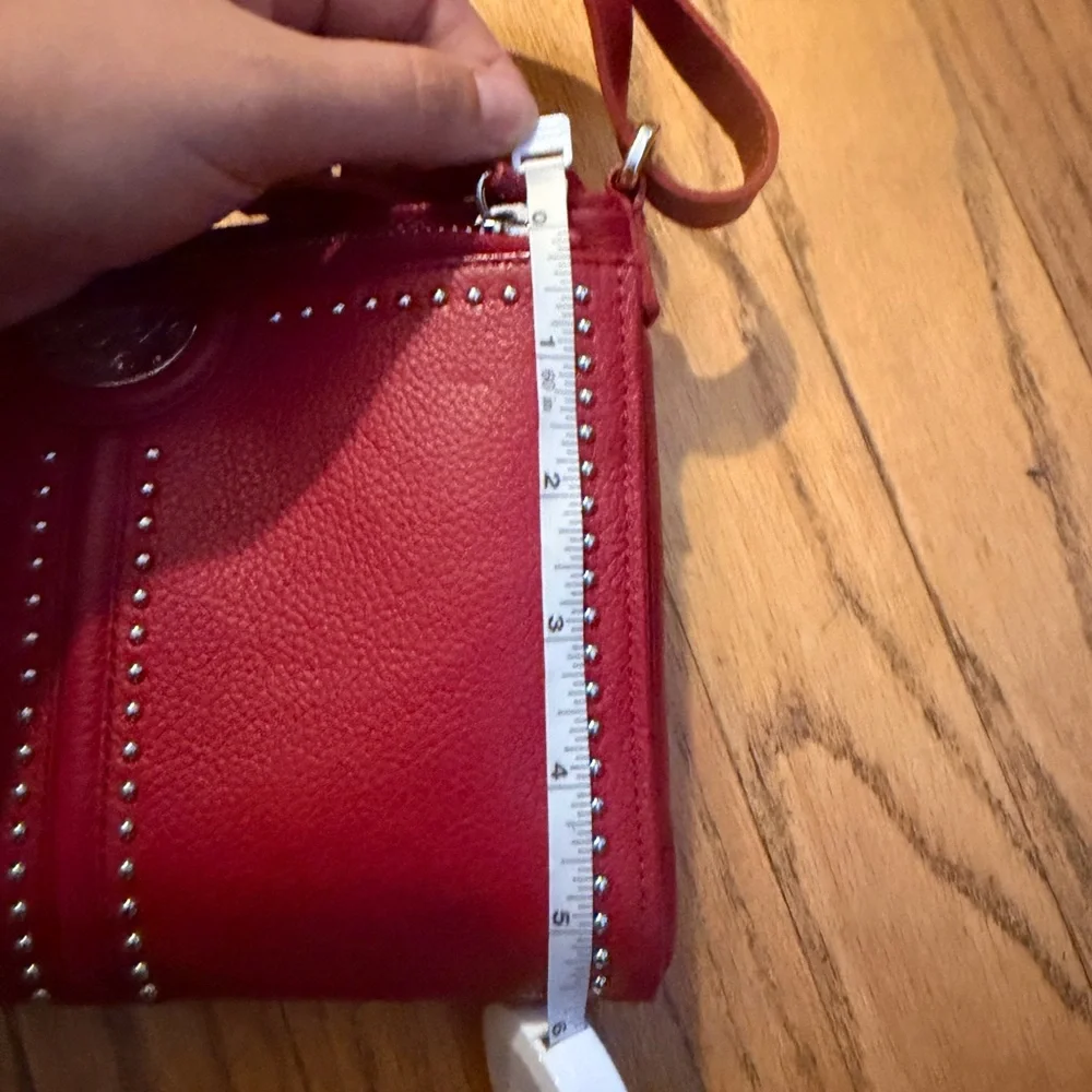 Brand new Brighton Women's Red Leather Crossbody Bag with Stud Detail